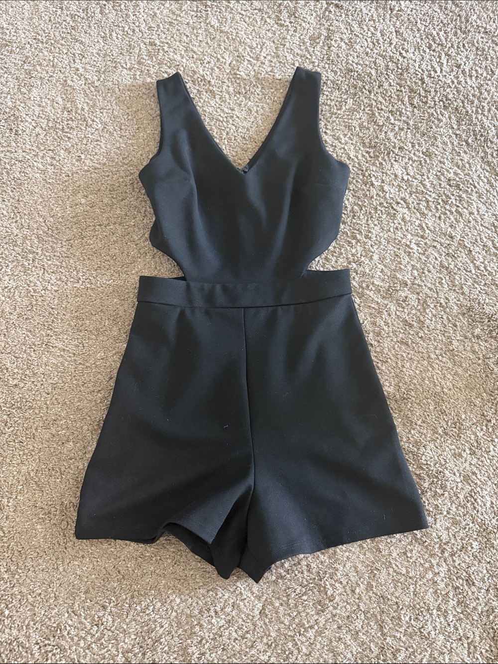 Soprano Black V-Neck Cutout Romper